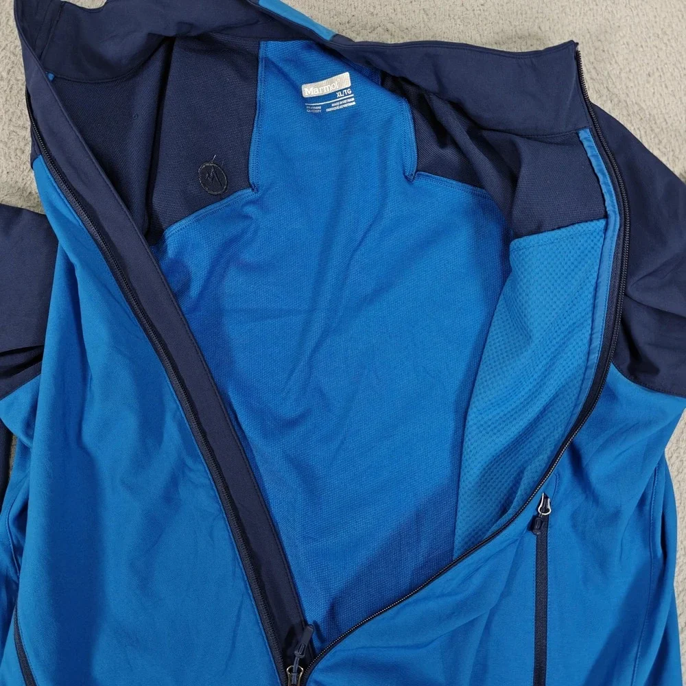 Marmot Jacket Mens XL Blue Navy Softshell M3 Lightweight Full Zip Outdoor Hiking